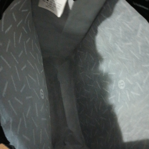 Lululemon Black w/White writing Reusable Shopping Bag with Button Closure - Picture 3 of 5